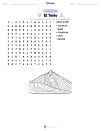 El Teide afdrukbare werkblad voorbeeld