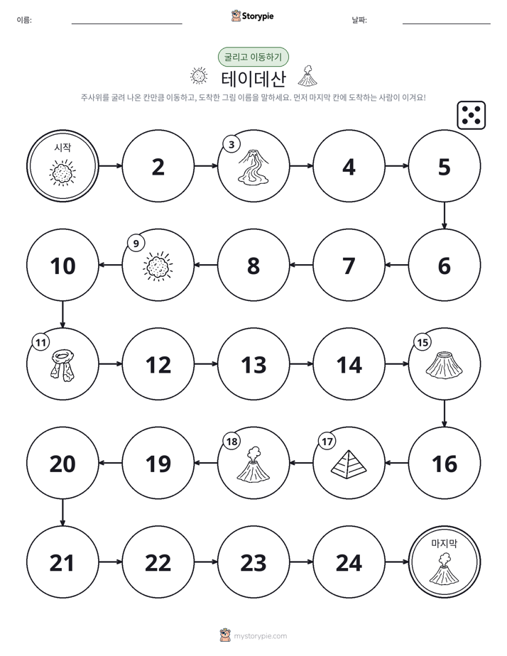 주사위 굴리고 이동하기 게임