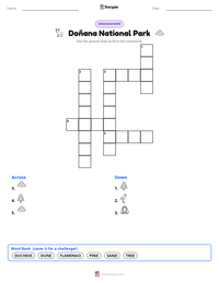 Doñana National Park printable worksheet preview