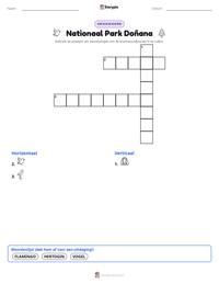 Nationaal Park Doñana afdrukbare werkblad voorbeeld