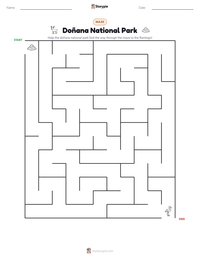 Doñana National Park printable worksheet preview