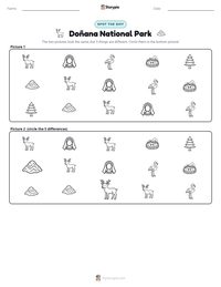 Doñana National Park printable worksheet preview