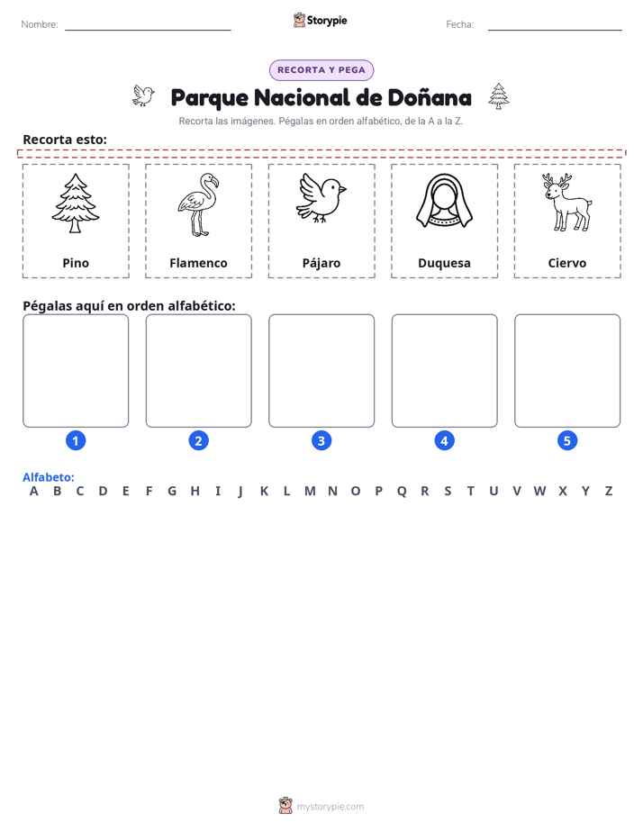 Cortar y Pegar el Alfabeto