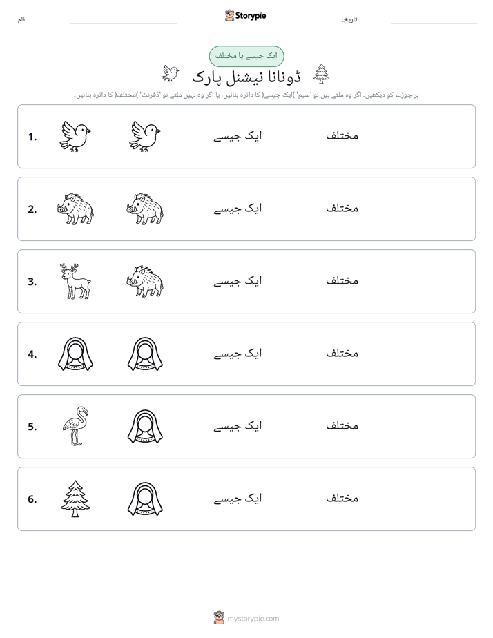 ایک جیسا یا مختلف