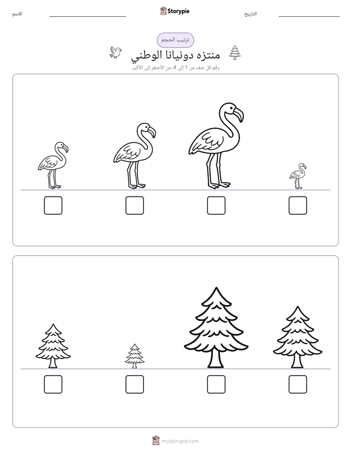 ترتيب الحجم