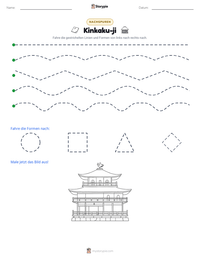 Kinkaku-ji druckbare Arbeitsblatt Vorschau