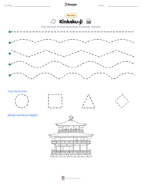 Vista previa de la hoja de trabajo imprimible de Kinkaku-ji