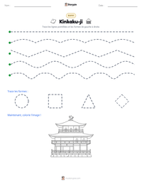 Aperçu de la feuille de travail imprimable Kinkaku-ji