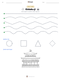 Kinkaku-ji yazdırılabilir çalışma sayfası önizlemesi