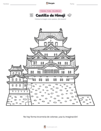 Vista previa de la hoja de trabajo imprimible de Castillo de Himeji