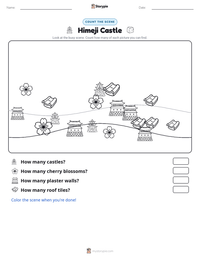 Himeji Castle printable worksheet preview