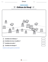Aperçu de la feuille de travail imprimable Château de Himeji