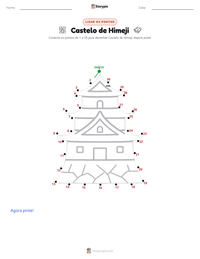 Prévia da folha de atividades imprimível Castelo de Himeji