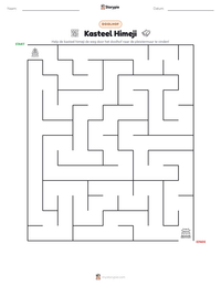 Kasteel Himeji afdrukbare werkblad voorbeeld