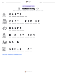Kasteel Himeji afdrukbare werkblad voorbeeld