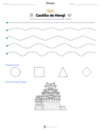 Vista previa de la hoja de trabajo imprimible de Castillo de Himeji