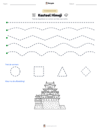 Kasteel Himeji afdrukbare werkblad voorbeeld