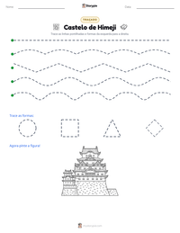 Prévia da folha de atividades imprimível Castelo de Himeji