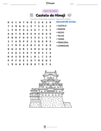 Prévia da folha de atividades imprimível Castelo de Himeji