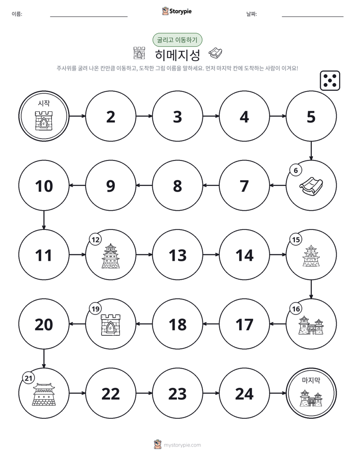 주사위 굴리고 이동하기 게임