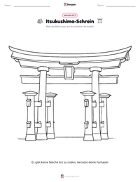 Itsukushima-Schrein druckbare Arbeitsblatt Vorschau