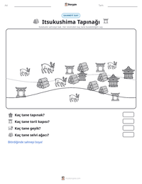 Itsukushima Tapınağı yazdırılabilir çalışma sayfası önizlemesi