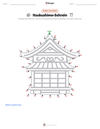 Itsukushima-Schrein druckbare Arbeitsblatt Vorschau