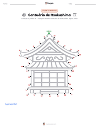Prévia da folha de atividades imprimível Santuário de Itsukushima