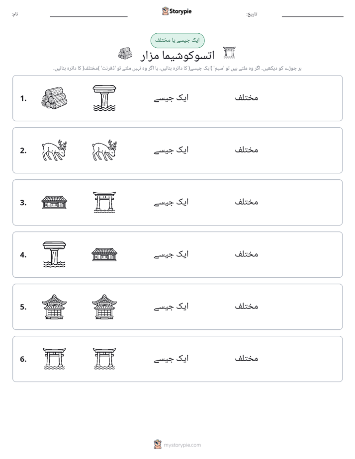 ایک جیسا یا مختلف