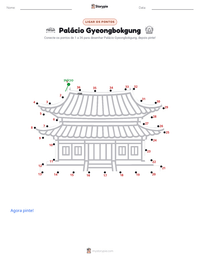Prévia da folha de atividades imprimível Palácio Gyeongbokgung