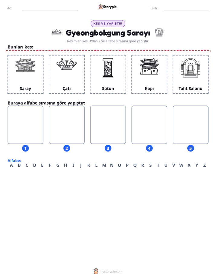 Kes & Yapıştır Alfabe