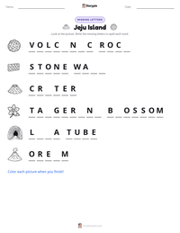 Jeju Island printable worksheet preview