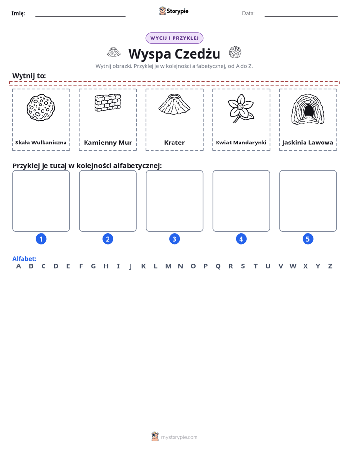 Wytnij i Wklej Alfabet
