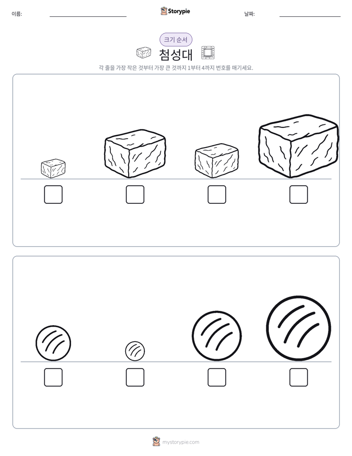 크기 순서