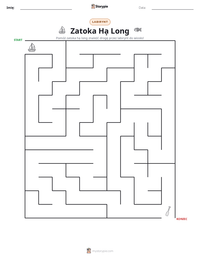 Podgląd drukowalnego arkusza ćwiczeń Zatoka Hạ Long