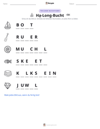 Hạ-Long-Bucht druckbare Arbeitsblatt Vorschau