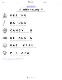 Prabaca lembar kerja cetak Teluk Hạ Long