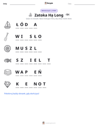 Podgląd drukowalnego arkusza ćwiczeń Zatoka Hạ Long