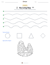 Prévia da folha de atividades imprimível Hạ Long Bay