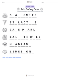 Sơn Đoòng Cave printable worksheet preview