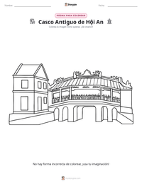 Vista previa de la hoja de trabajo imprimible de Casco Antiguo de Hội An