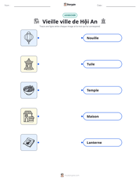 Aperçu de la feuille de travail imprimable Vieille ville de Hội An
