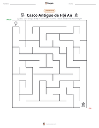 Vista previa de la hoja de trabajo imprimible de Casco Antiguo de Hội An