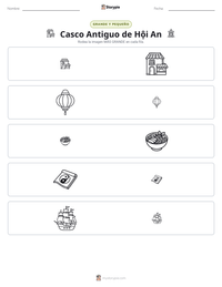 Vista previa de la hoja de trabajo imprimible de Casco Antiguo de Hội An