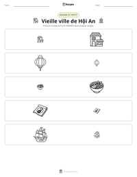 Aperçu de la feuille de travail imprimable Vieille ville de Hội An