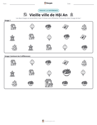 Aperçu de la feuille de travail imprimable Vieille ville de Hội An