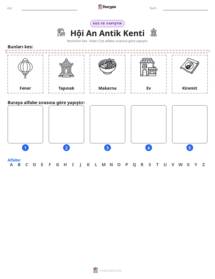 Kes & Yapıştır Alfabe