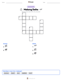Mekong Delta printable worksheet preview