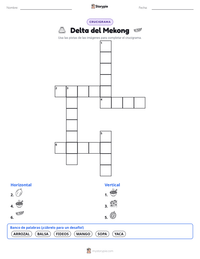 Vista previa de la hoja de trabajo imprimible de Delta del Mekong