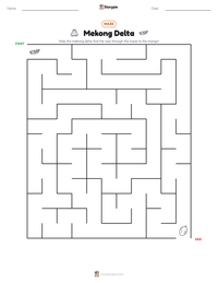 Mekong Delta printable worksheet preview